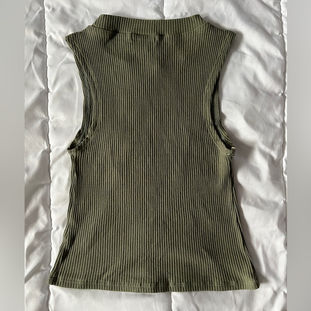 Ardene Olive Ribbed Tank Top - Picture 2 of 3